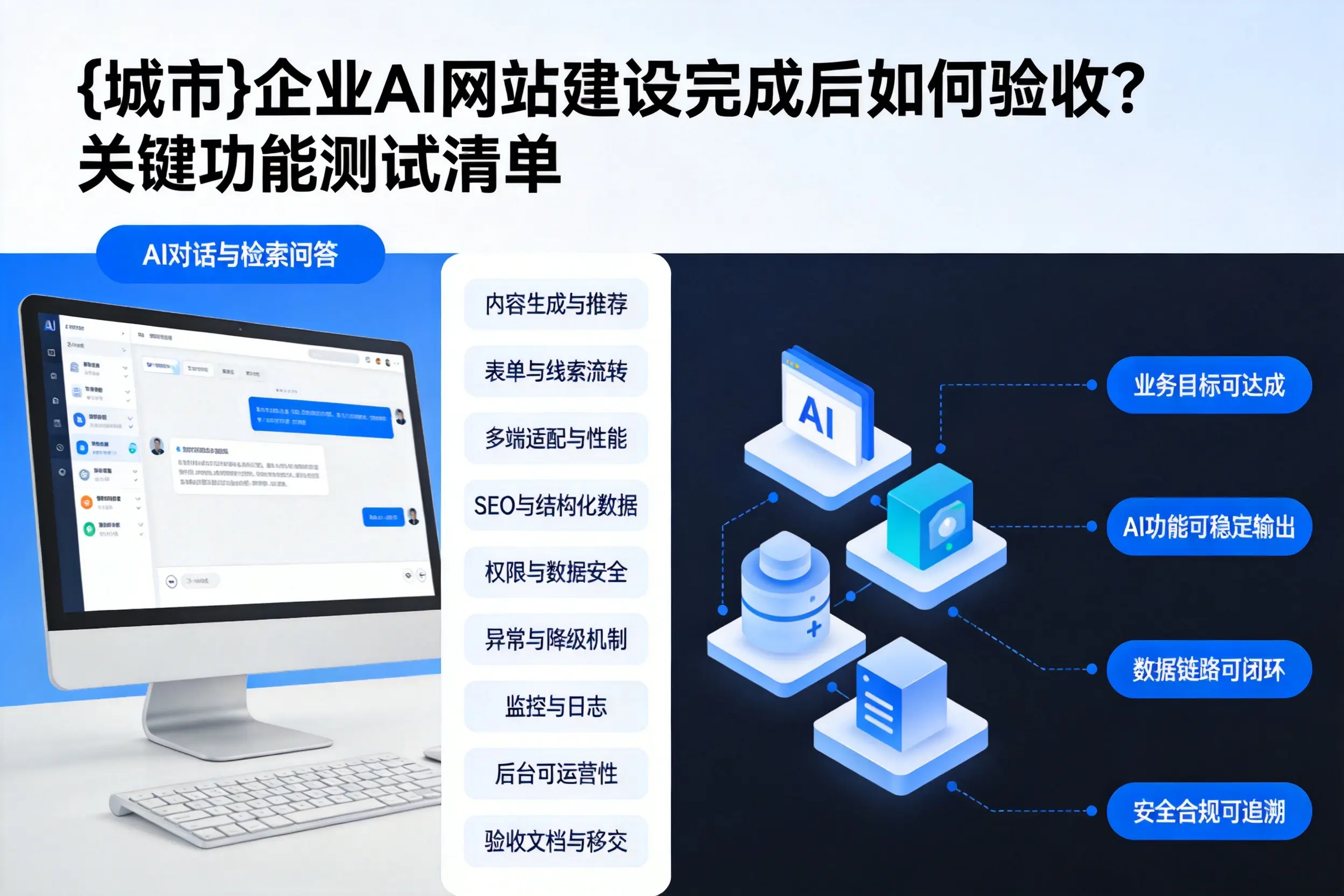 清远企业AI网站建设完成后如何验收?关键功能测试清单