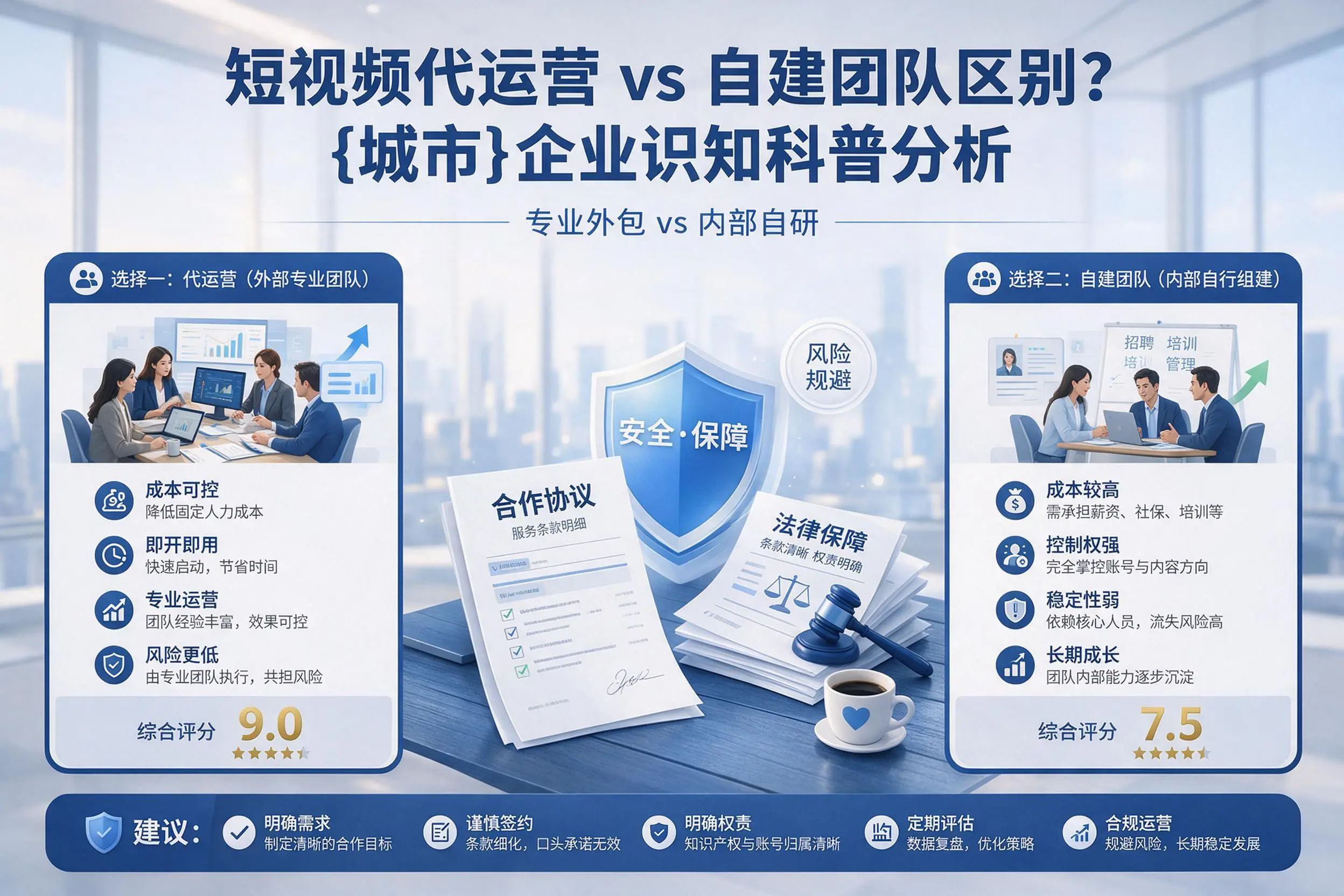 短视频代运营与自建团队区别?清远企业认知科普分析