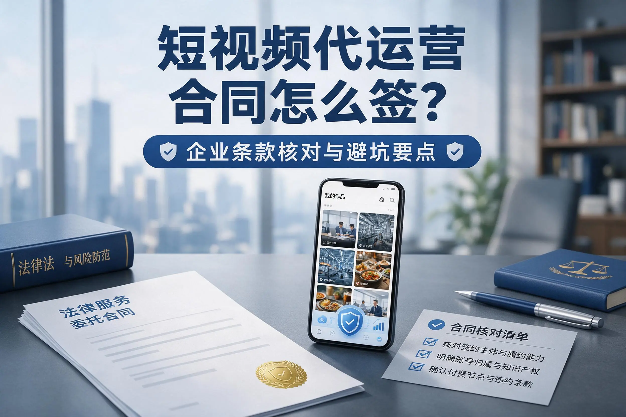 短视频代运营合同怎么签？清远企业条款核对与避坑要点