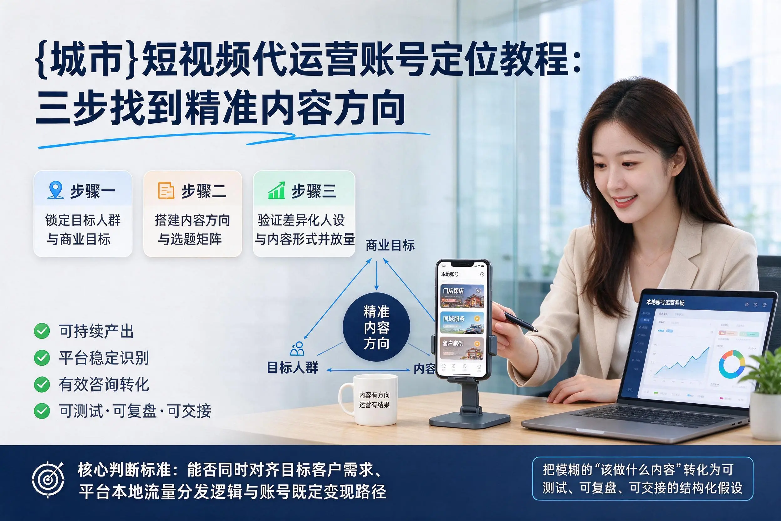 清远短视频代运营账号定位教程：三步找到精准内容方向