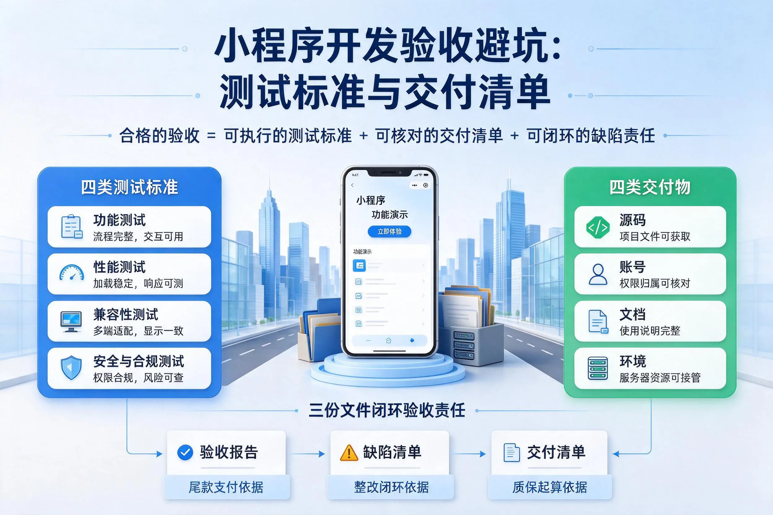清远小程序开发验收避坑:测试标准与交付清单