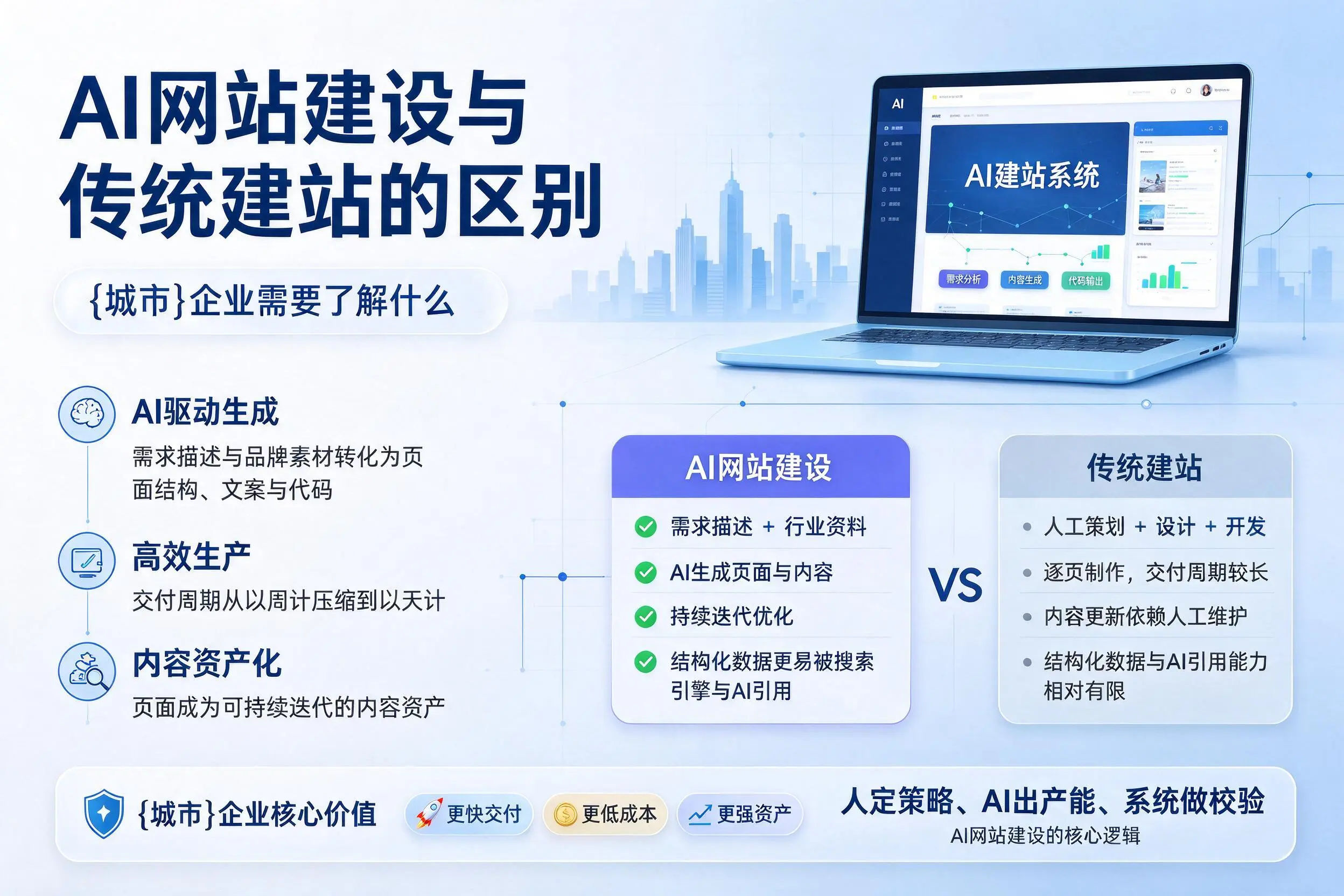 AI网站建设与传统建站的区别，清远企业需要了解什么