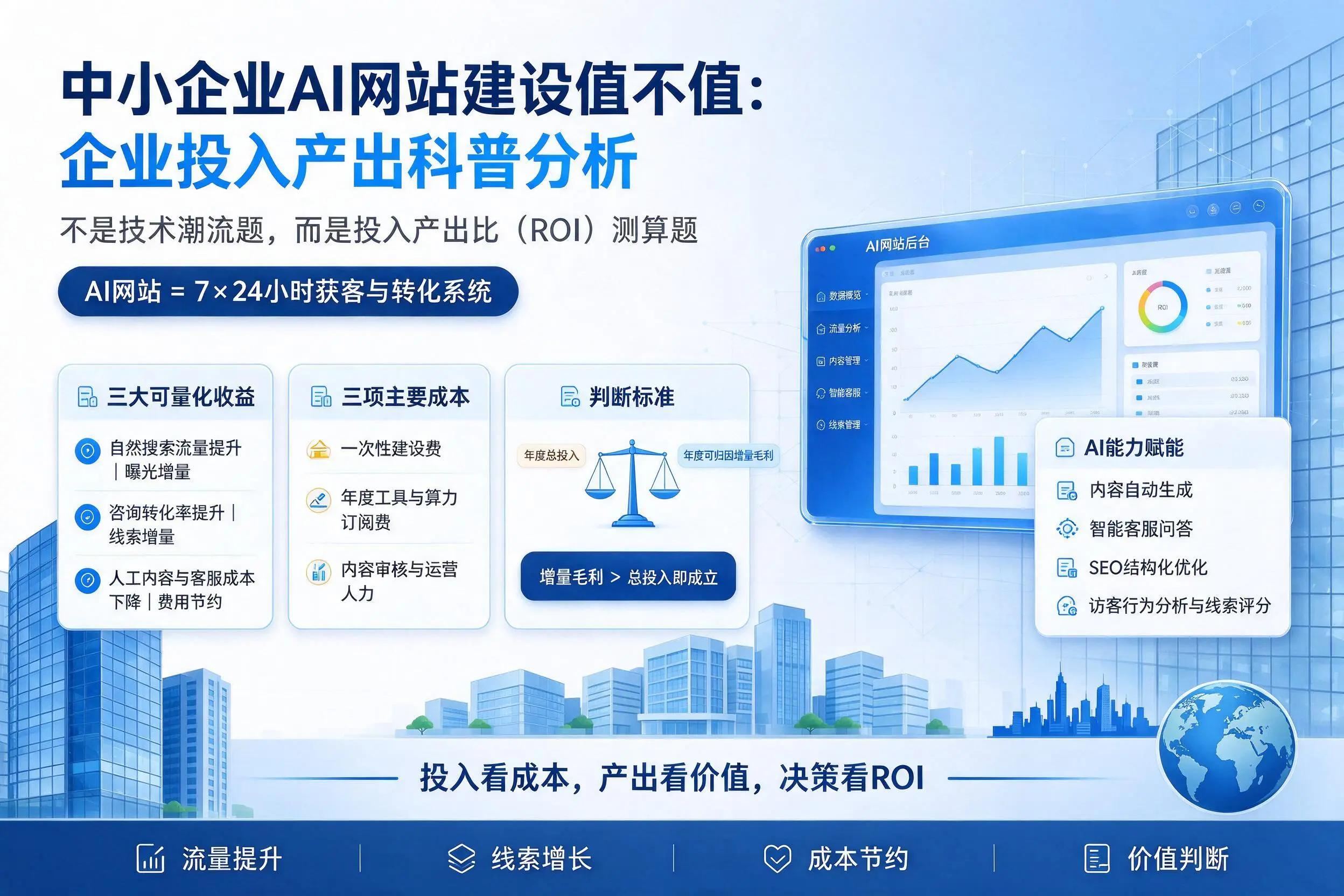 中小企业AI网站建设值不值:清远企业投入产出科普分析