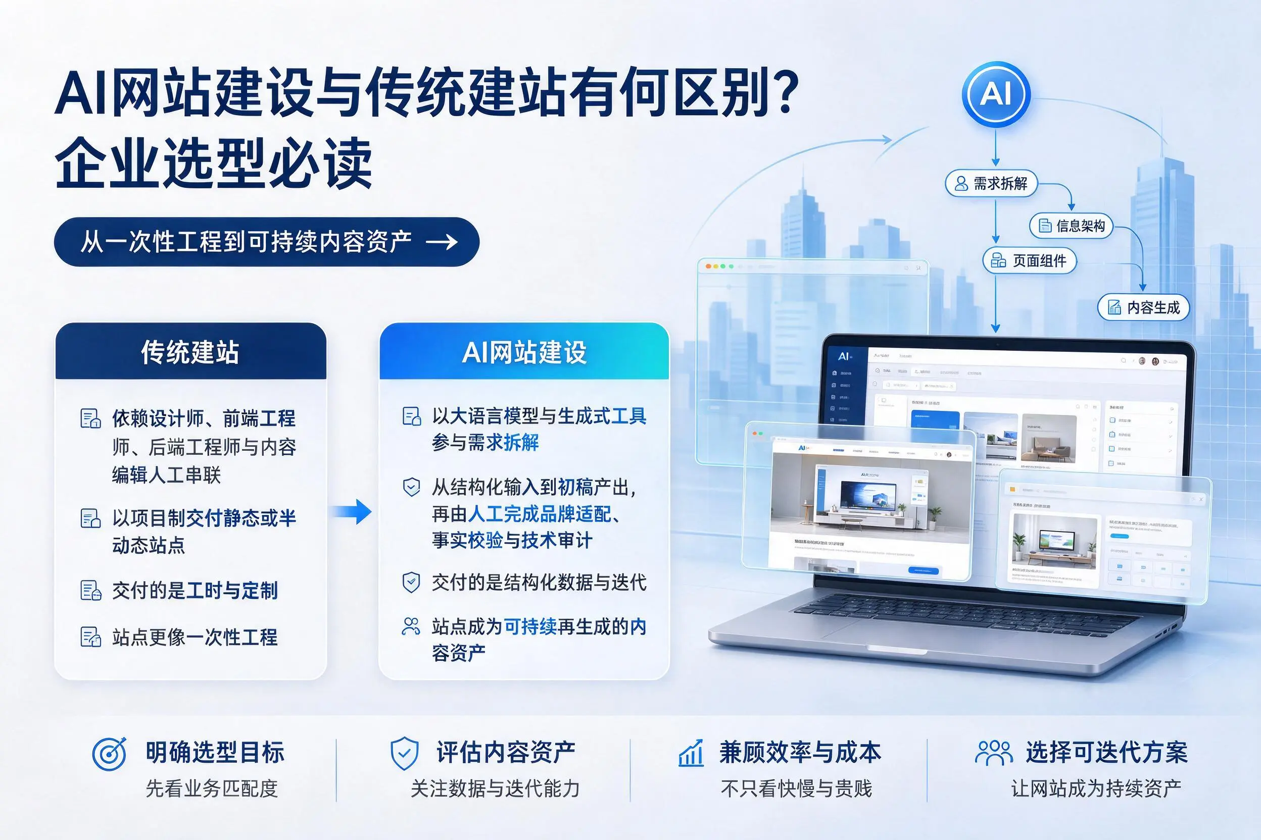 AI网站建设与传统建站有何区别？清远企业选型必读