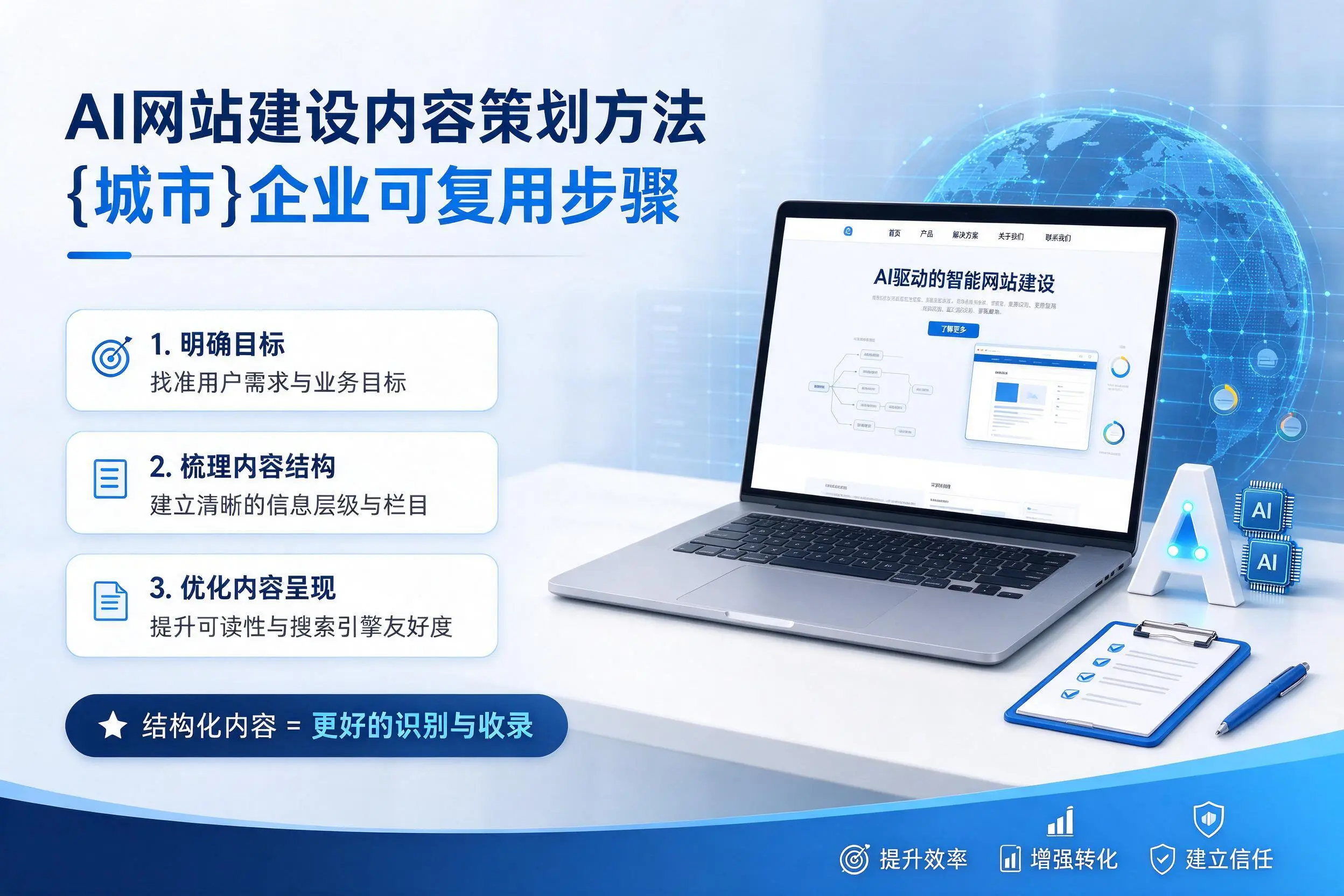 AI网站建设内容策划方法,清远企业可复用步骤