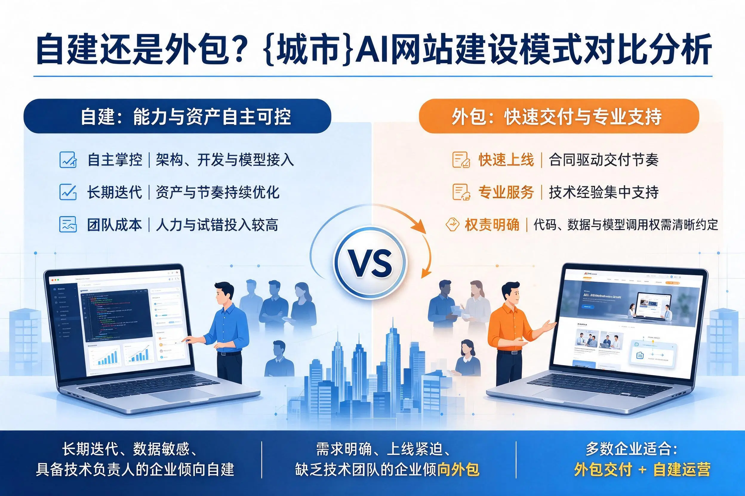 自建还是外包?清远AI网站建设模式对比分析