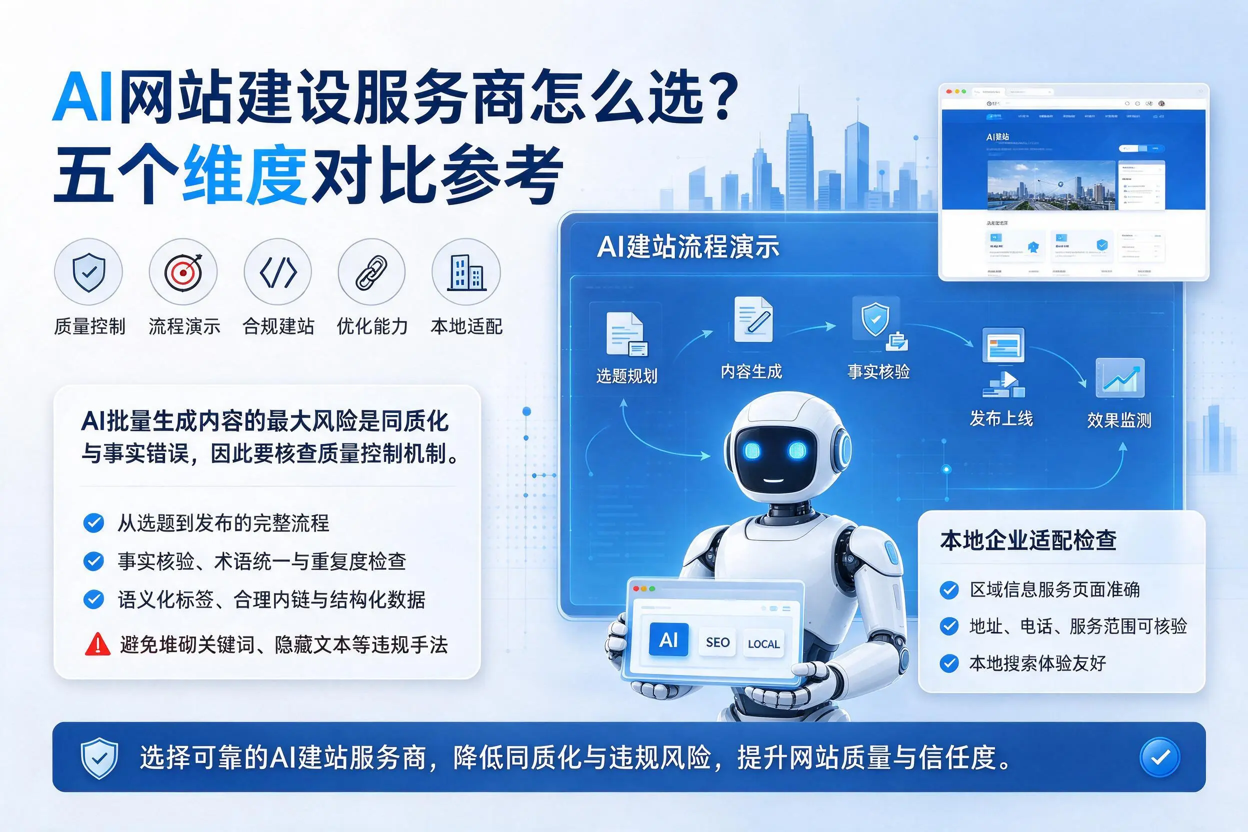 清远AI网站建设服务商怎么选?五个维度对比参考