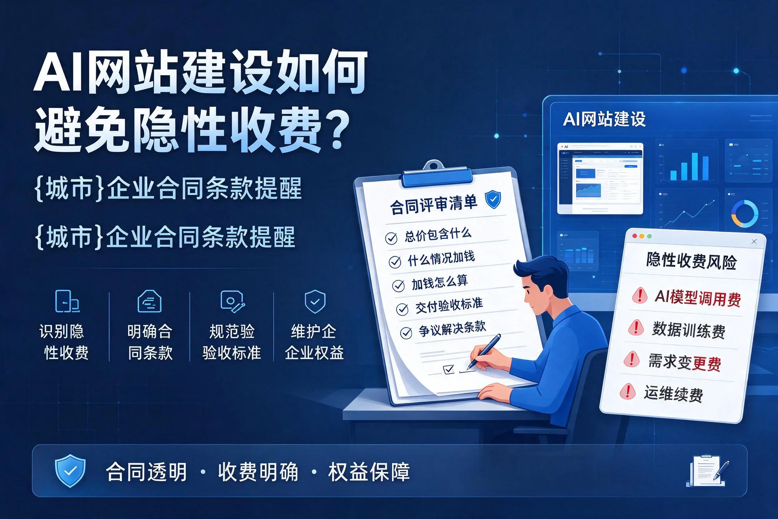 AI网站建设如何避免隐性收费?清远企业合同条款提醒