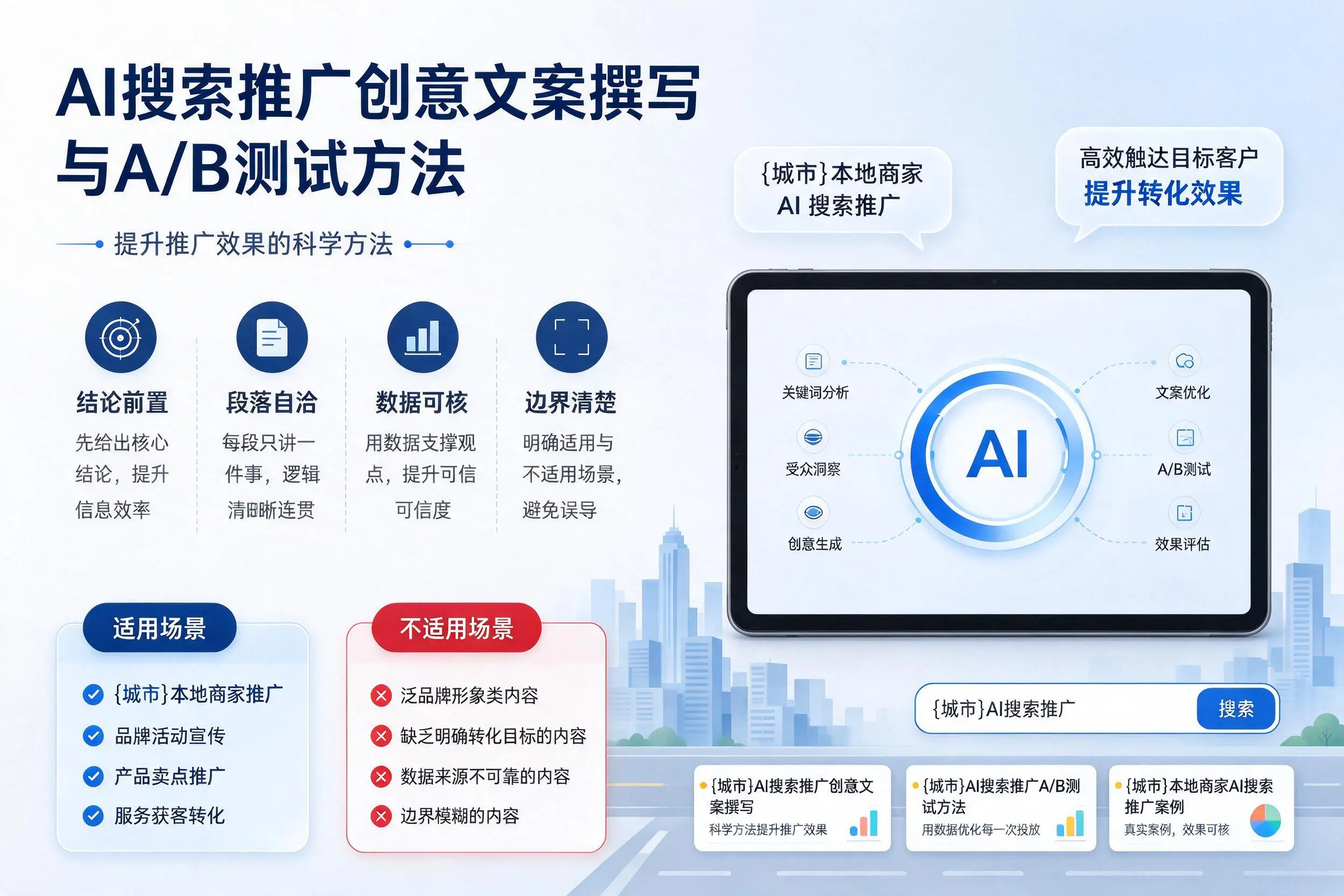 清远AI搜索推广创意文案撰写与A/B测试方法